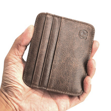 Men's New Cowhide Leather Credit Card Case Mini ID Bank Card