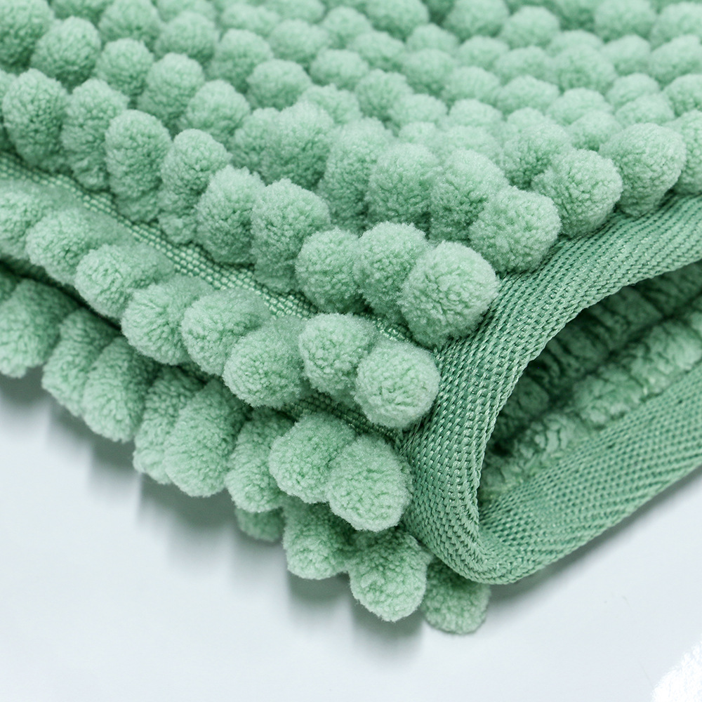 定制 纯色短绒雪尼尔地垫紧密绒粒强吸水乳胶性防滑底浴室垫