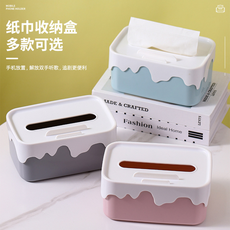 Desktop Tissue Box Paper Extraction Box Living Room Home Cute Napkin Storage Box Coffee Table Creative Simple Paper Extraction Box