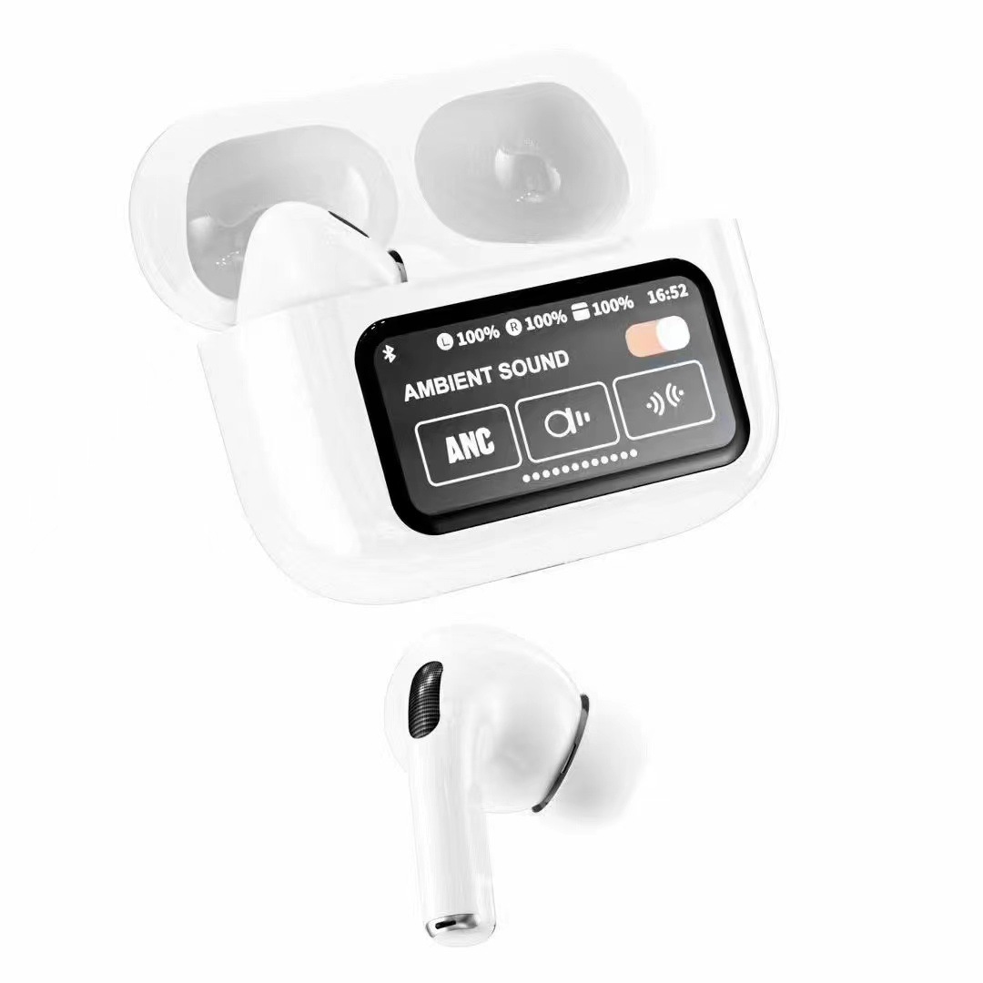 A9 Pro Tws Anc Noise Reduction Bluetooth Headset in-Ear New Touch Display Screen with Patent Source Factory