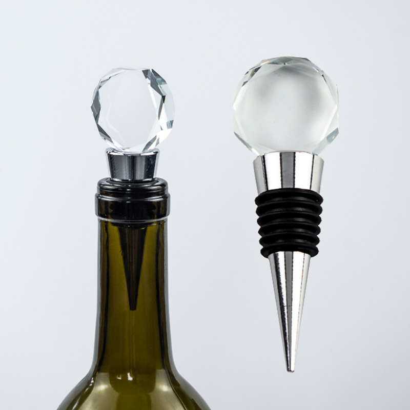 水晶球红酒塞定制 内雕球形酒瓶塞 公司企业logo小礼品展会随手礼