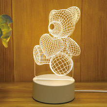 创意3D小夜灯Creative lamp节日礼物礼品卧室夜灯USB卡通ins台灯