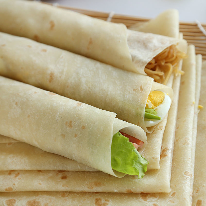 山东农家手工单饼卤肉卷饼皮卷饼鸡肉卷面饼早餐面食10寸烙饼饼