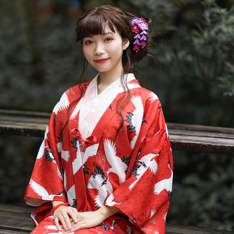 日本和服羽织外套开衫改良版日式和服正装秋冬后料不易皱材质套装