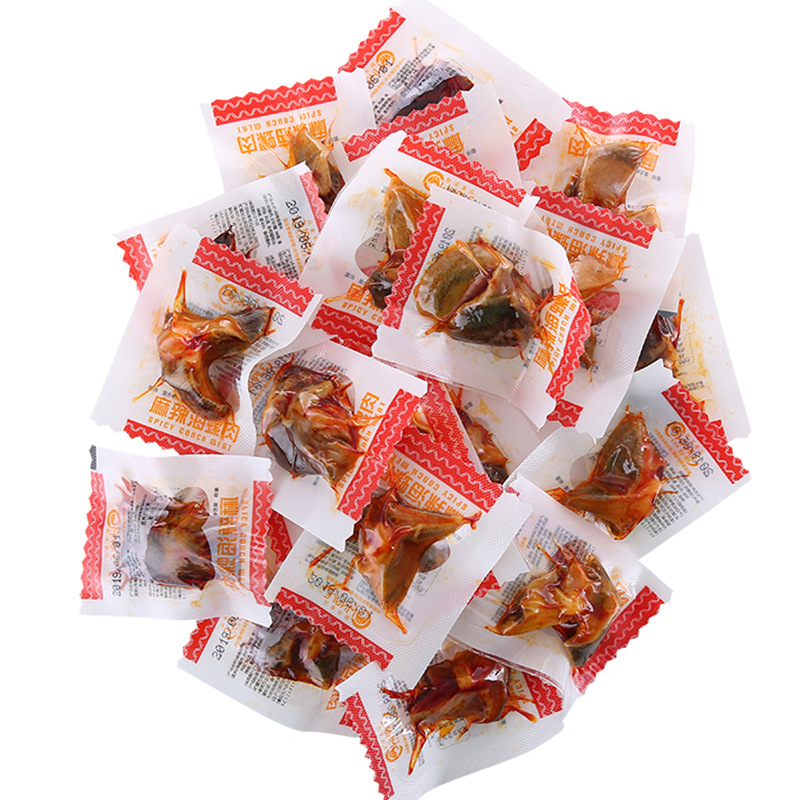 麻辣海螺肉开袋即食真空袋装超大香辣海鲜扇贝肉熟食威海特产鲸洋