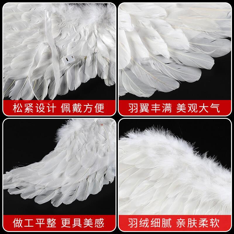 Halloween Angel Feather Wings Children's Birthday Toy Decoration LED Light Glowing Wings Performance Props Supplies