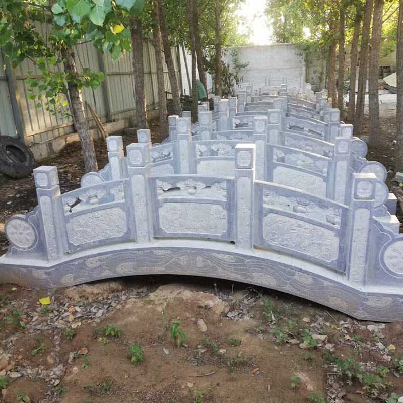 汉白玉石桥 石雕拱桥 石栏杆栏板 中式仿古 园林景观雕塑摆件