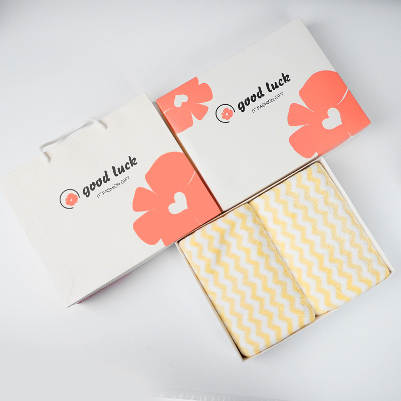 珊瑚绒毛巾浴巾加厚吸水洗脸巾阳离子水波纹方巾礼品伴手礼礼盒