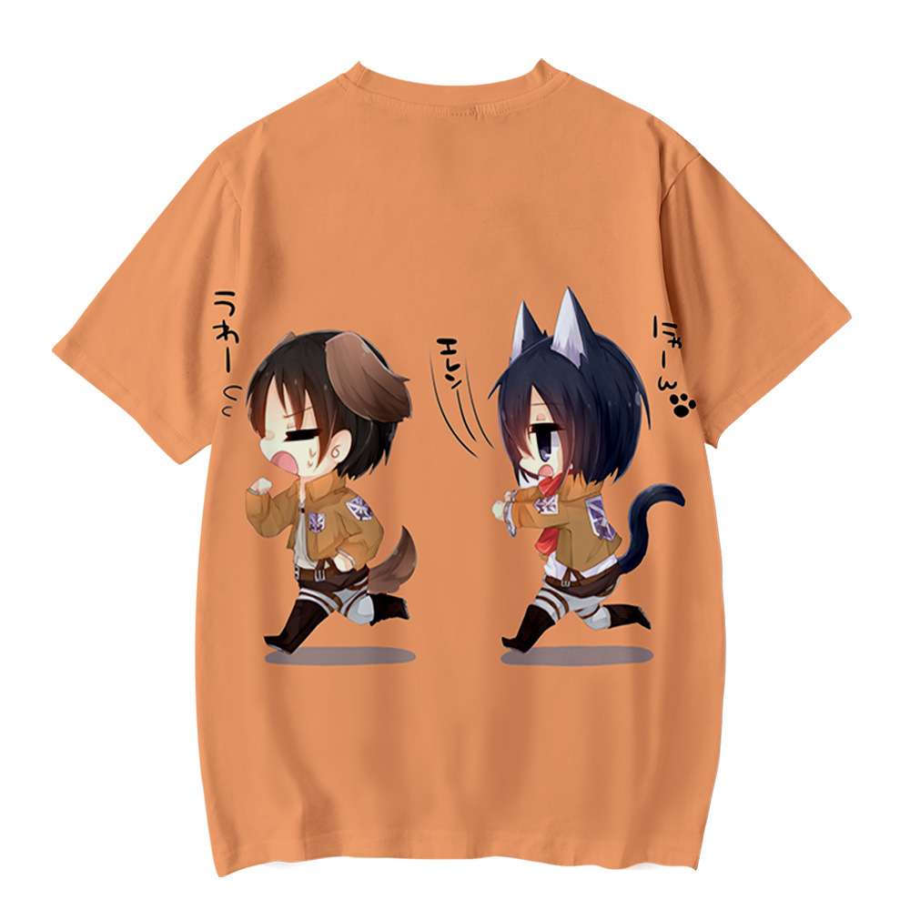 童装短袖2021漫画进击的巨人q版3d数码彩周边童装短袖t恤夏季潮流