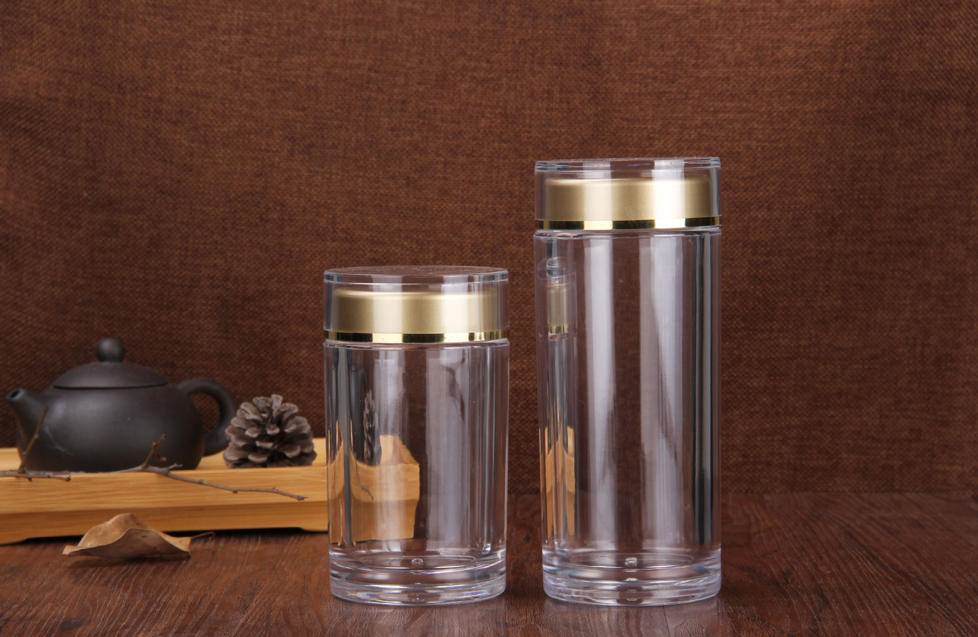 透明200ml亚克力瓶铁皮石斛三七粉保健品瓶西洋参药材瓶圆瓶