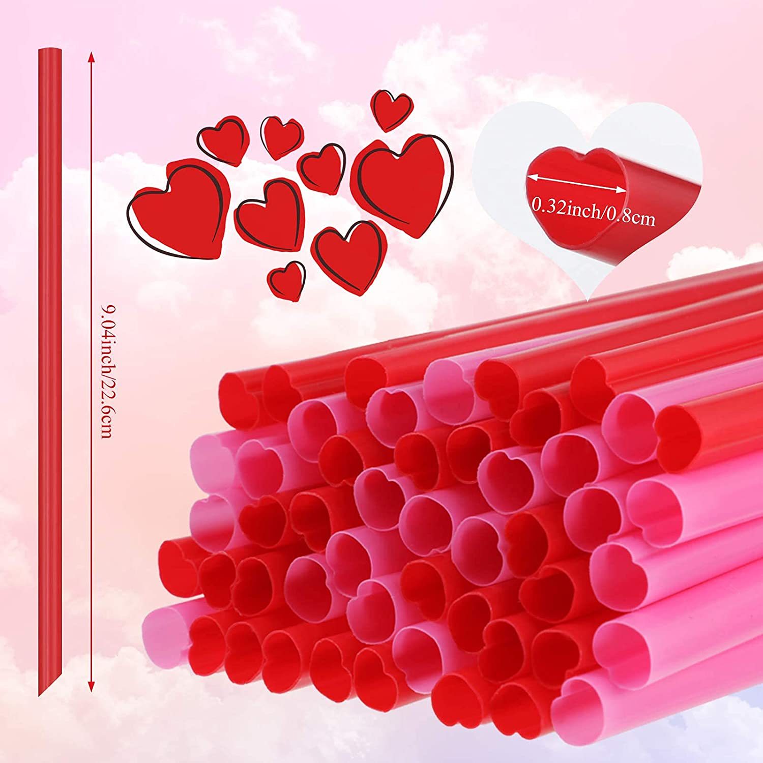 网红创意爱心吸管心形吸管 食品级奶昔硅胶吸管 情人爱心软饮管