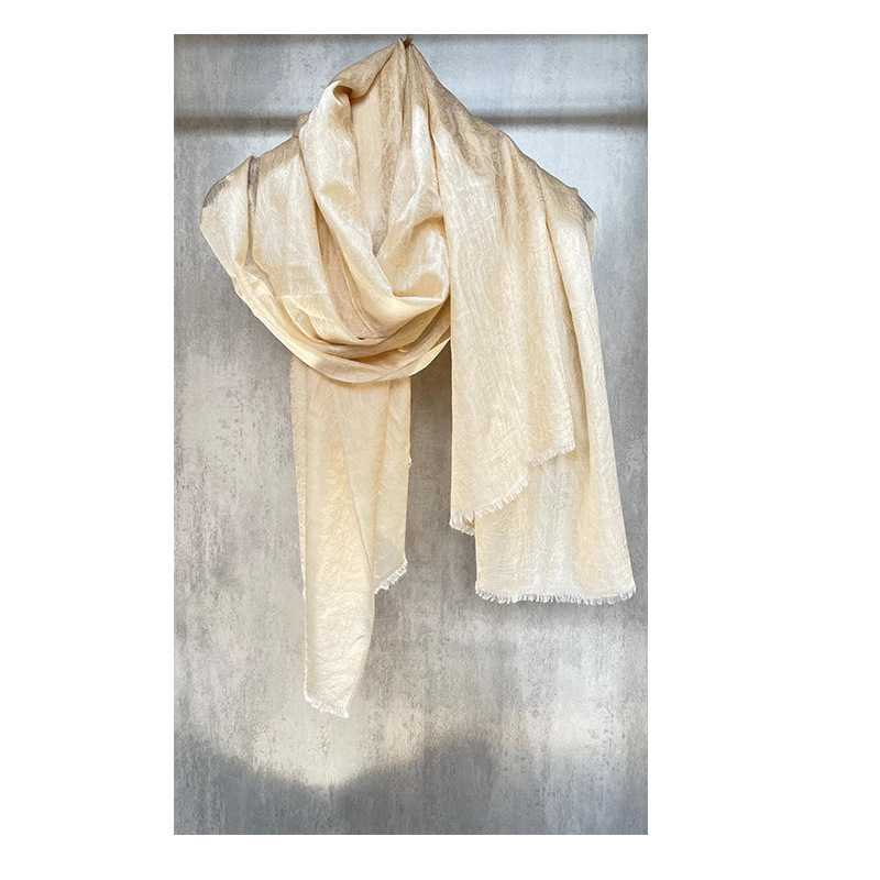 意大利cashmere羊绒围巾纯色轻薄款保暖大围脖腰果花山羊绒披肩