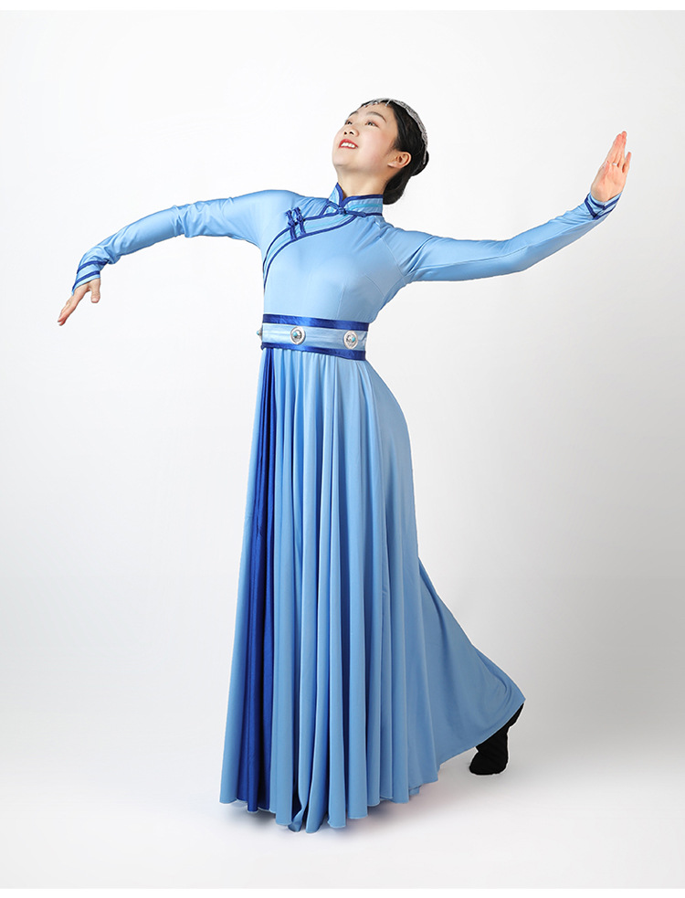 女族蒙古舞民族舞台表演服装蒙族舞女新式练功服饰蒙古舞蹈演出服