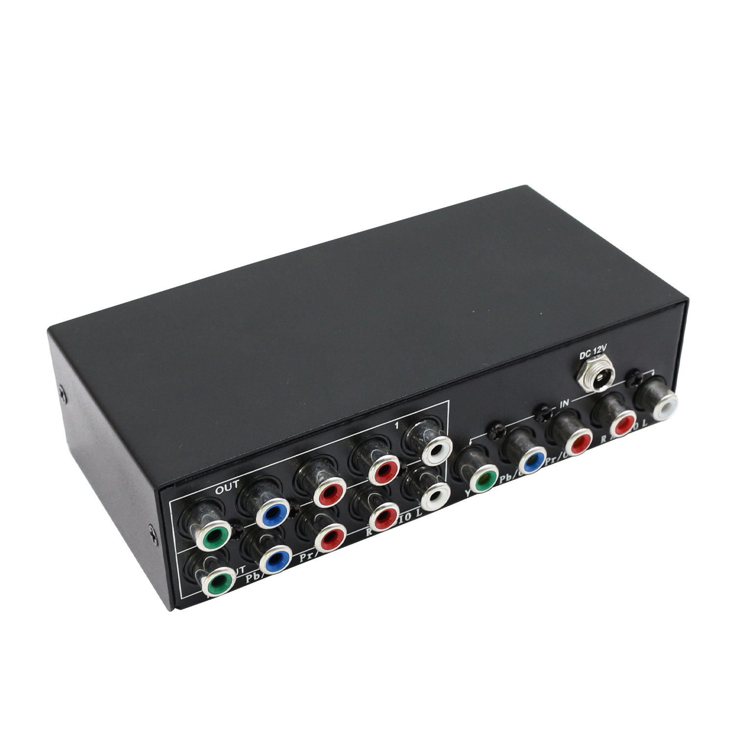 高清三色差分配器ypbpr分屏器1进2出 一拖二 2口 带音频 1080p