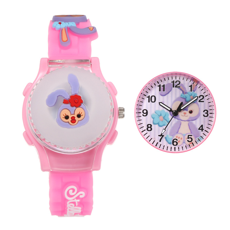 Spot Flip Rotatable Luminous Children's Watch Cartoon Creative Decompression Colorful Gyro Men and Women Student Quartz Watch