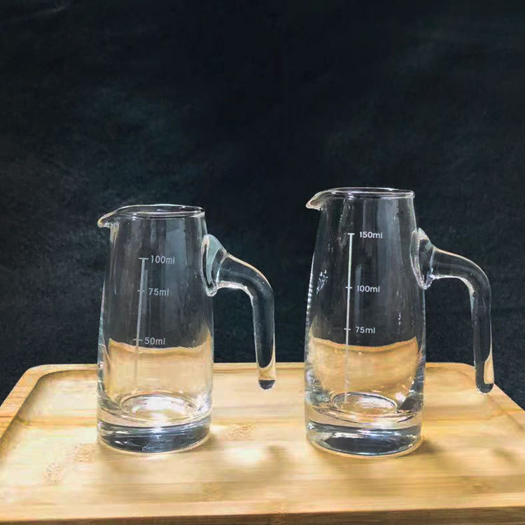 玻璃白酒分酒器家用小号加厚分酒壶套装带刻度带柄倒酒器
