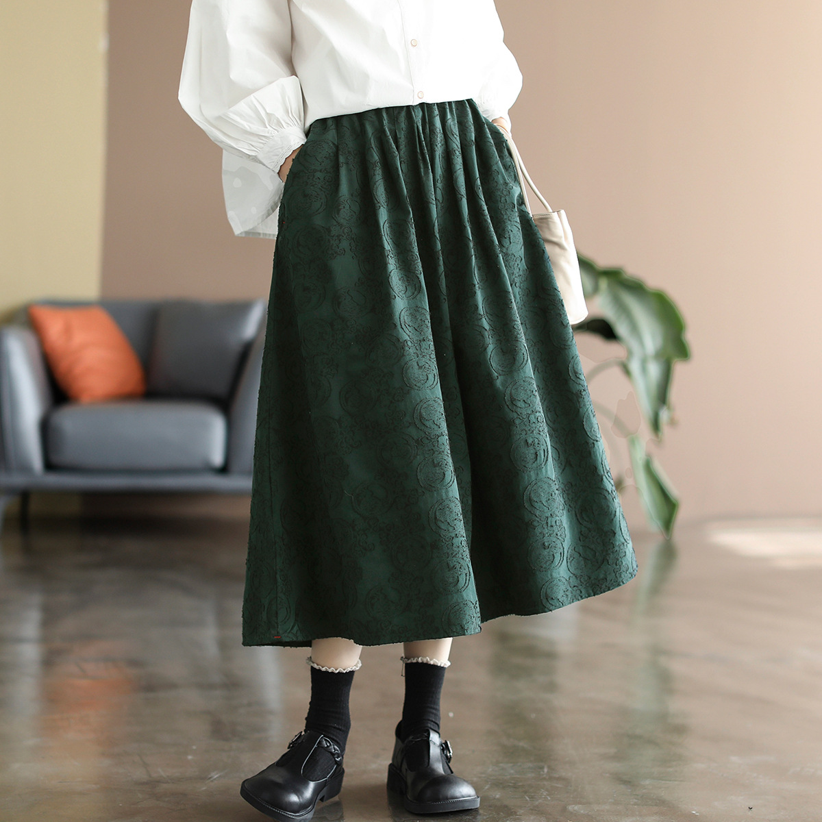 半身裙全棉长裙图片