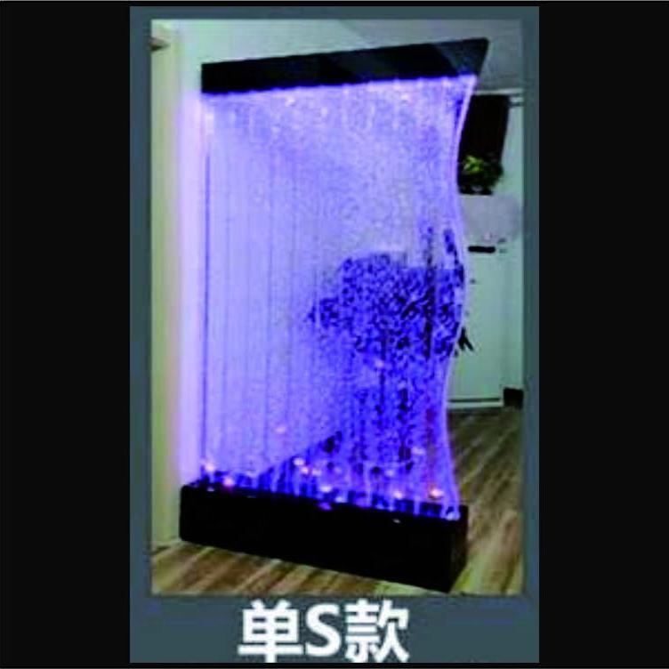 Water Curtain Wall Living Room Partition Screens Flowing Water Entrance Cabinet Bubble Wall Led Luminous Multi-Color Double-Sided Wine Cabinet