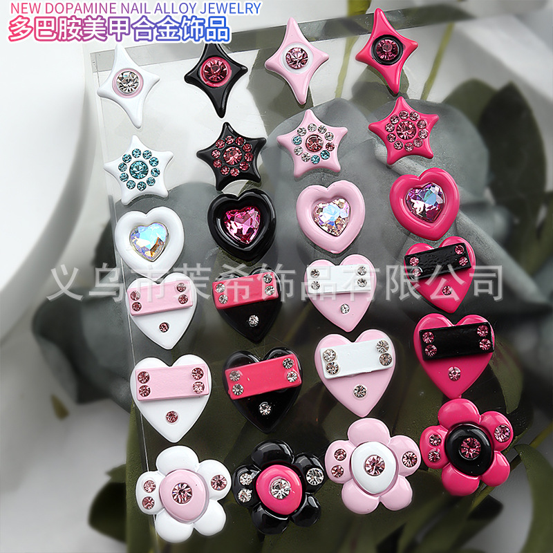 Summer Dopamine Style Hot Girl Girl Nail Ornament Three-Dimensional Expansion Inlaid Color Diamond Jewelry Zs2197