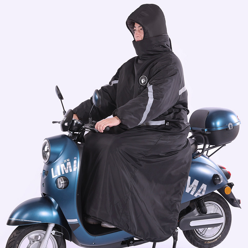 电动车挡风被冬季加绒加厚亲子儿童挡风衣电瓶车挡风罩防水防风衣