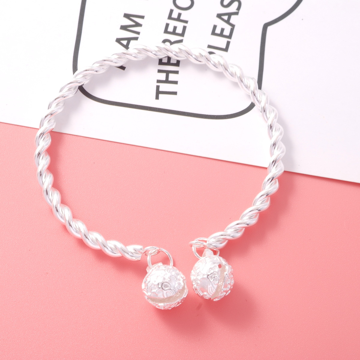 钛钢国风双宫铃手链铃铛手镯闺蜜复古手环女夏ins小众简约手饰