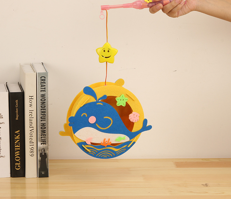 万圣节灯笼批发diy材料幼儿园折叠花灯发光玩具卡通手工手提灯笼