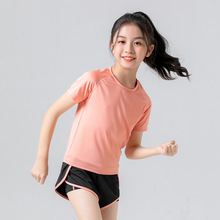 女童运动服套装夏季短袖速干跑步健身网球羽毛球训练服儿童瑜伽服