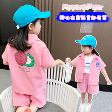 女童套装2024夏季新款韩版中小童儿童短袖衬衫宝宝洋气短裤两件套