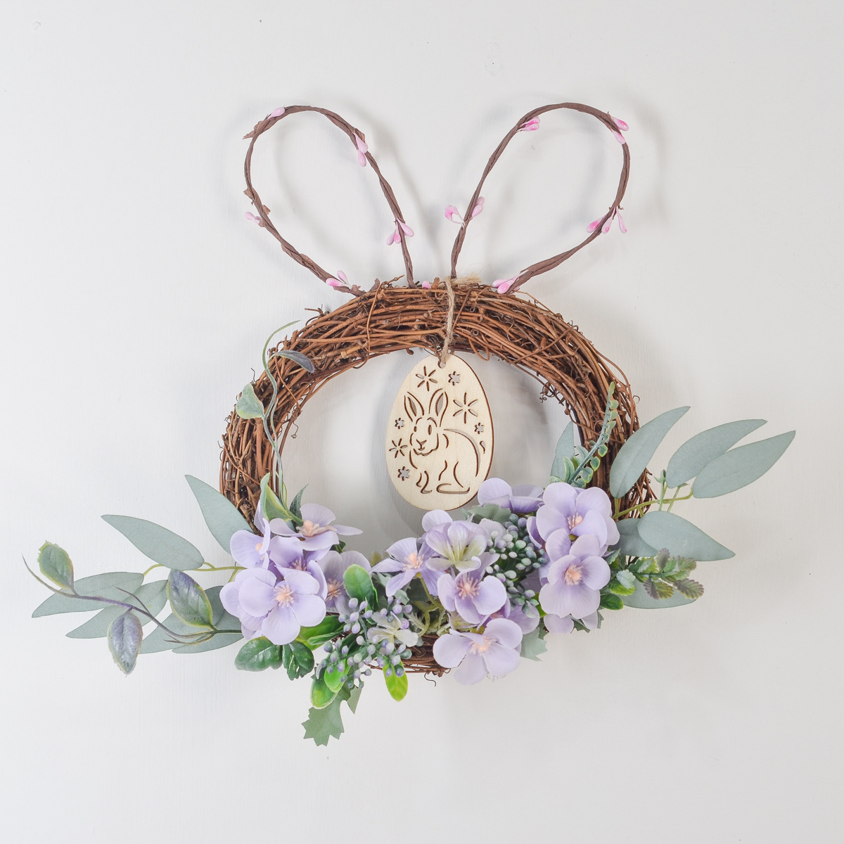 复活节花环北欧跨境家居橱窗装饰壁挂复活彩蛋亚马逊门挂仿真花环