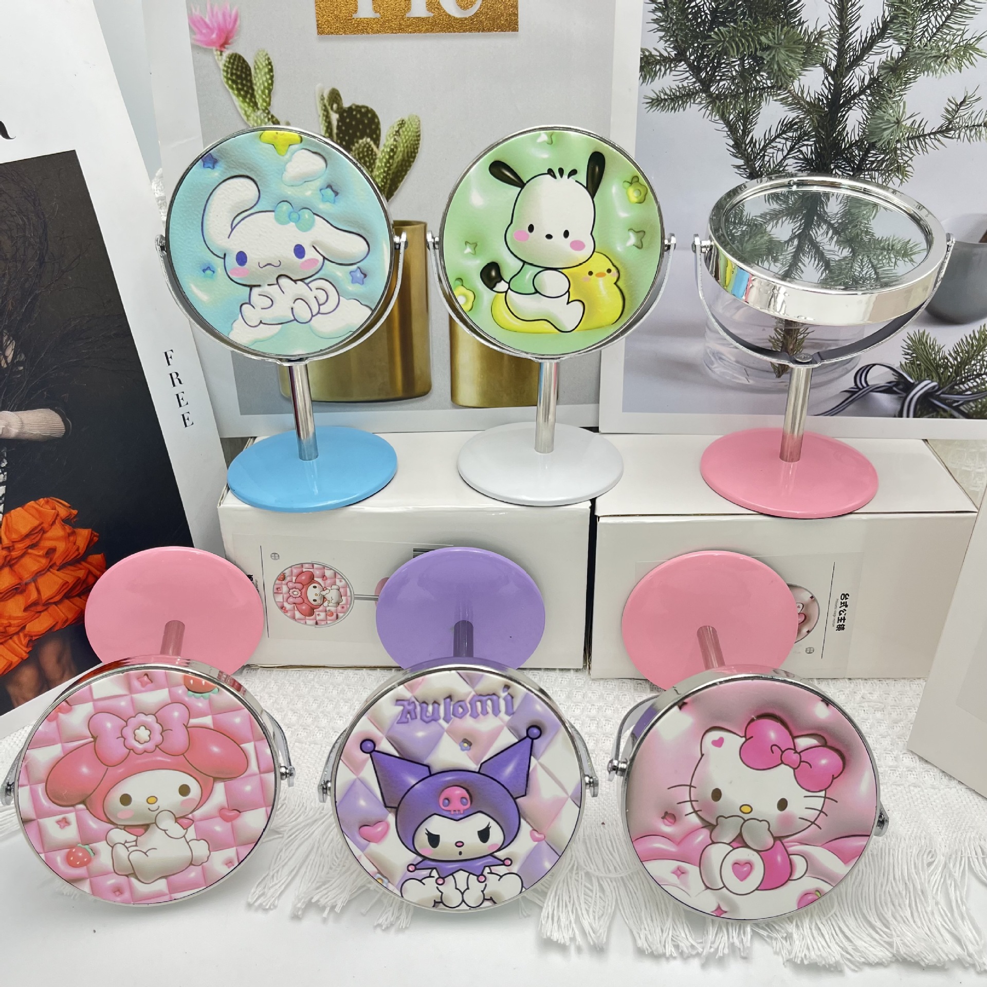 Sanrio 3d Expansion Princess Mirror Clow M Kt Cat Melody Cinnamoroll Babycinnamoroll Pc Dog Desktop Makeup Mirror