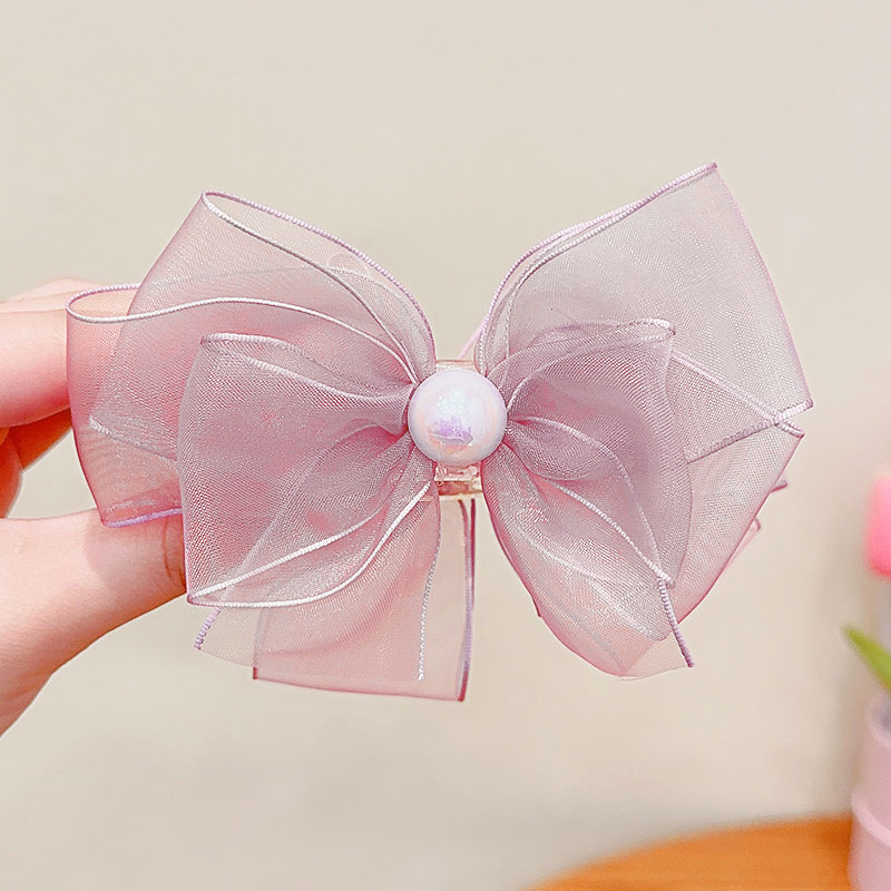 Children's Super Fairy Bow Grip Bun Fixed Gadget Girls' Little Princess Hairpin Spring and Summer Hair Accessories Headdress for Women