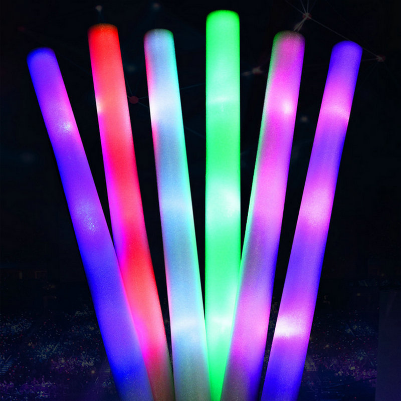 in Stock Supply Concert Custom Logo Cheering Props Light Stick Colorful Sponge Foam Rod Luminous Toys