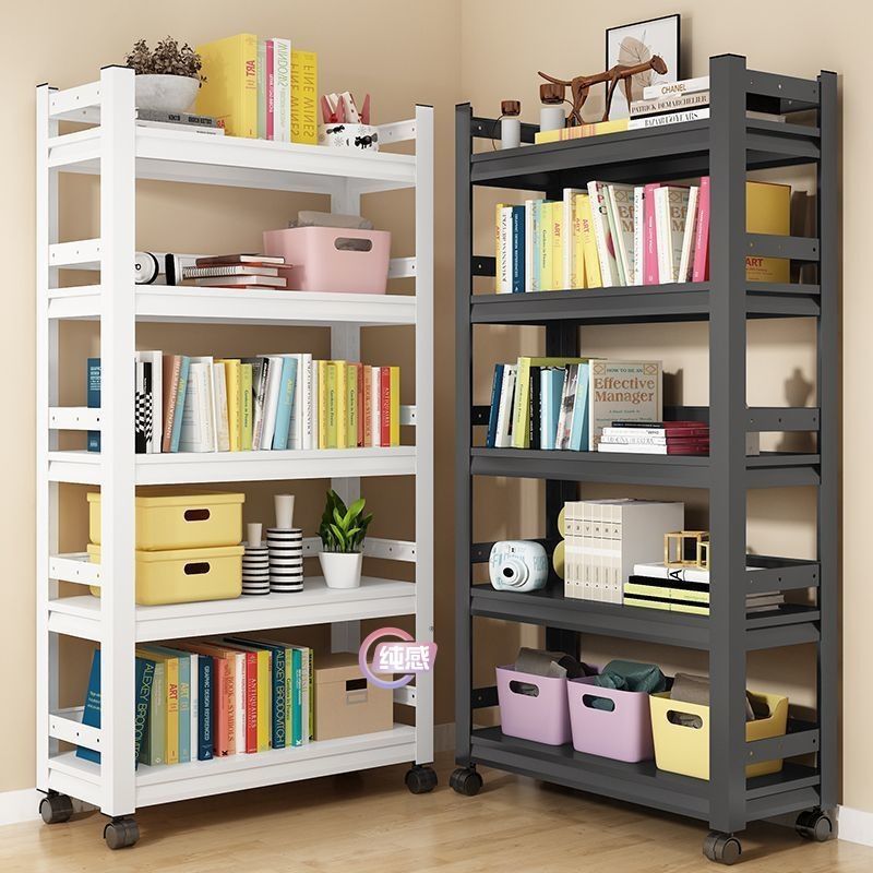 书房简易书柜绘本架多层收纳置物架家用铁艺架子客厅钢制落地书架