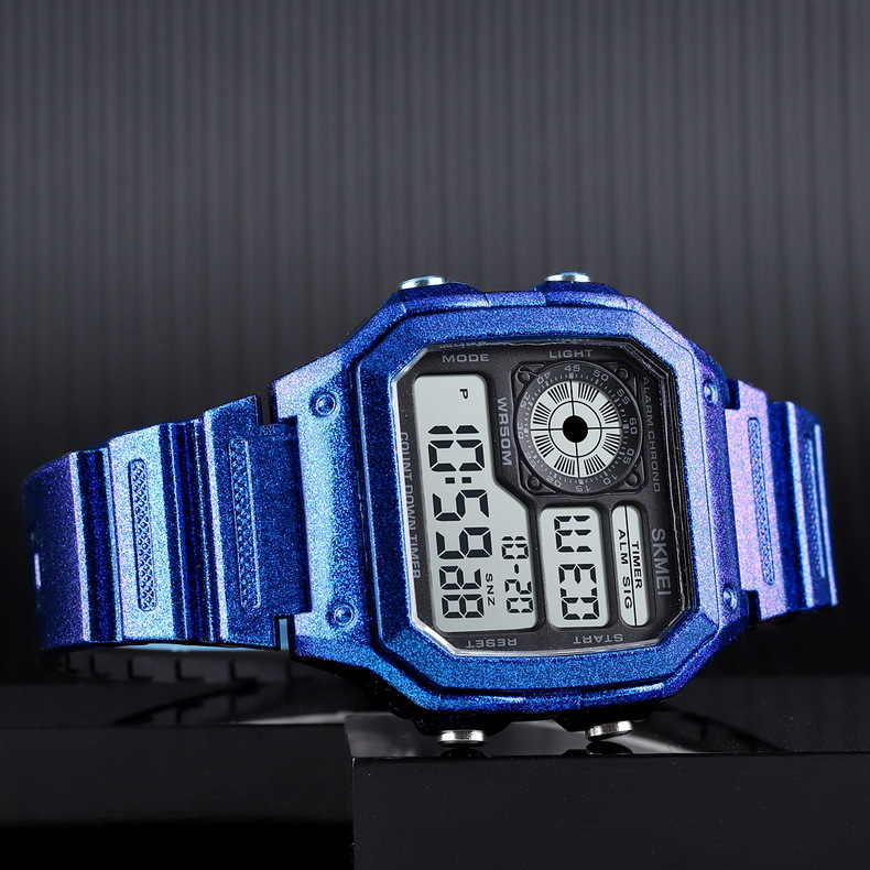 skmei 1299时尚创意手表男士电子表爆款户外运动学生防水夜光表