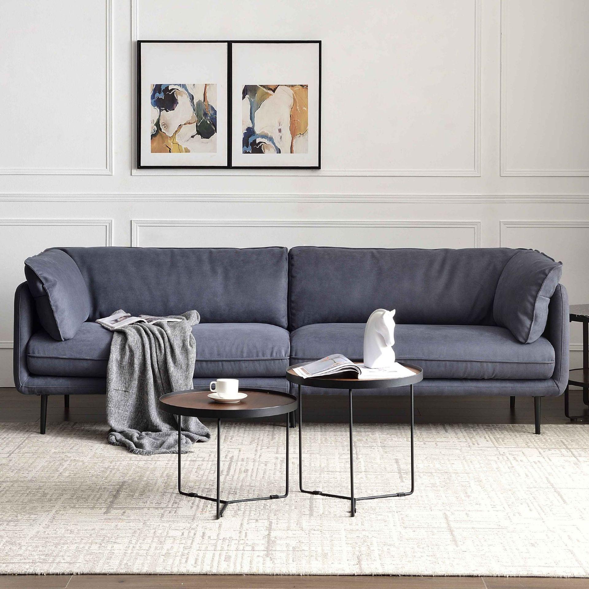 北欧科技布沙发客厅小户型简约现代三人位组合网红懒人布艺沙发