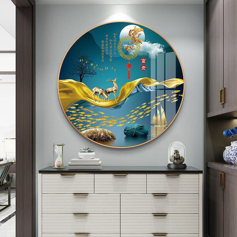 晶瓷画家和万事兴入户玄关装饰画客厅餐厅轻奢挂画简约现代