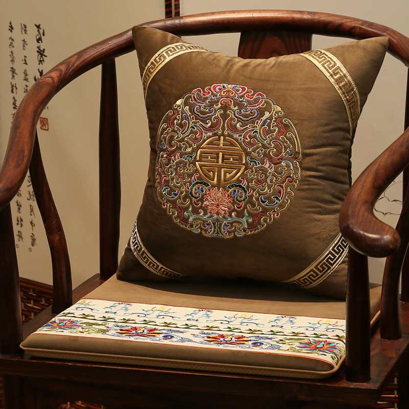 新中式红木家具坐垫椅垫绒布椅子坐垫太师椅餐椅圈椅软垫支持定制