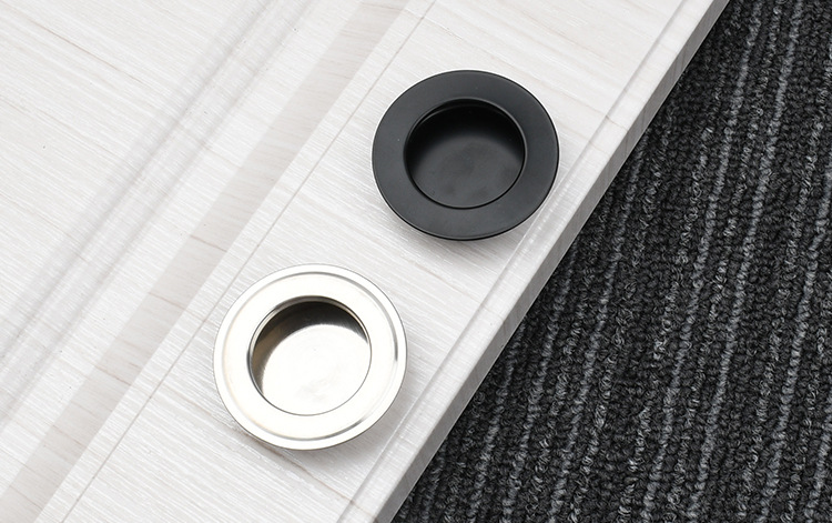 榻榻米拉手现代简约隐形拉手嵌入式抽屉柜门暗拉柜子圆形橱柜把手