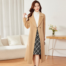 秋冬新款中长款修身双面羊绒大衣女西装领韩版高端纯羊毛呢子外套