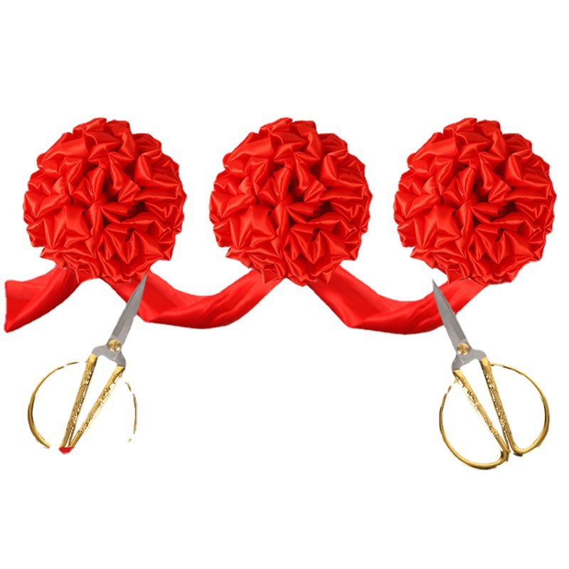 大红花球 剪彩花球开业庆典 剪彩彩带仪式红绣球套装开张道具用品