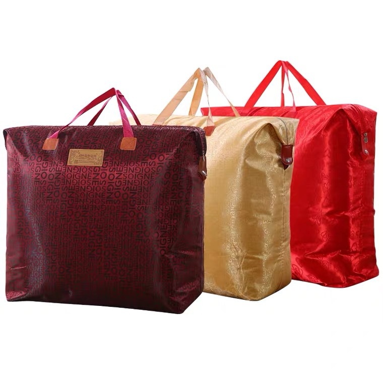 [2 Pack] Oxford Cloth Waterproof Clothes Cotton Quilt Storage Bag Luggage Bag Travel Handbag Moving Bag