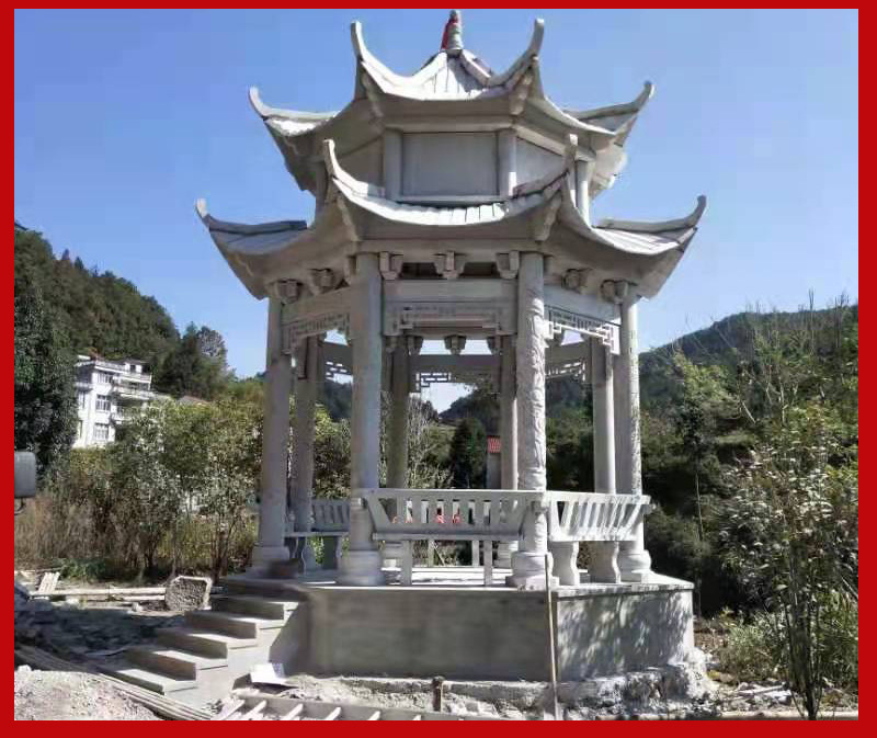 出售青石花岗岩石亭子 新中式欧式寺庙景区石凉亭 广场遮阳石亭子
