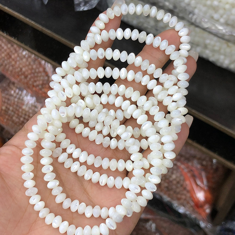 白贝母算盘珠手链 民族风饰品珍珠贝母手链女ins跨境白色贝母手串