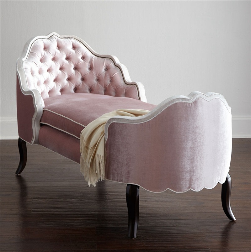 美式布艺贵妃椅卧室创意躺椅高档粉色公主沙发拉扣影楼造型美人榻