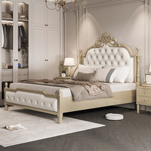 欧式雕花全实木床1.8米主卧双人床美式轻奢高端公主床法式宫廷床
