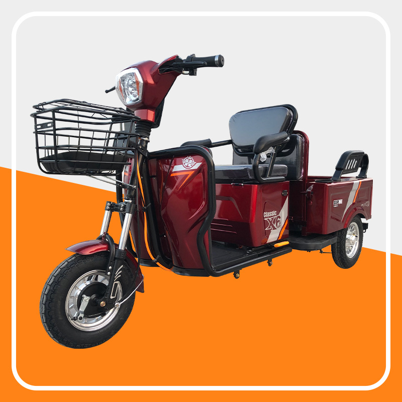 带斗电动休闲车可载人载货两用电动三轮车老年代步车厂家发货