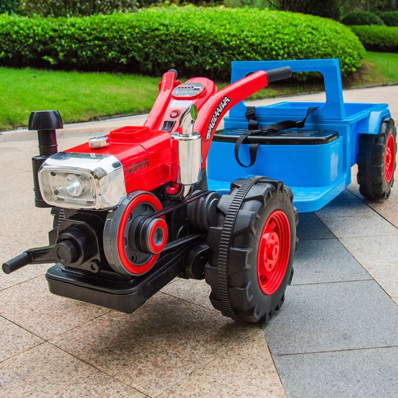 儿童手扶拖拉机电动可坐人玩具车男孩2021年新款大型女孩四轮车