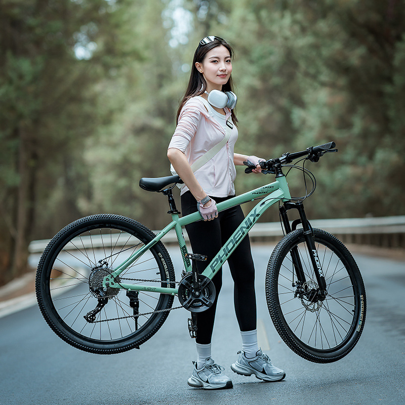 凤凰山地自行车成人变速越野单车赛车24寸男式青少年初中学生女