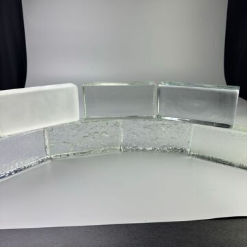 浦江工厂直销玻璃水晶砖橘皮冰晶蜂窝磨砂精磨外贸热销玻璃砖批发