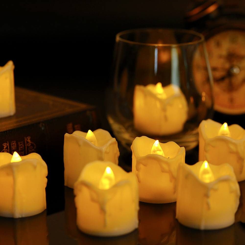 流泪led蜡烛塑料泪滴圣诞蜡烛婚礼生日装饰跨境电商酒店教堂装饰
